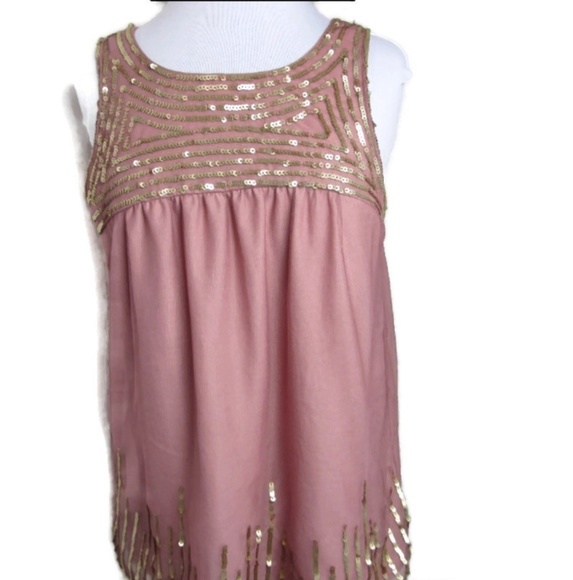 LOFT Tops - Loft Blush Pink Sleeveless Sequin top.  B